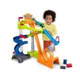 Fisher-Price Little People Toddler Toy Hot Wheels Spiral Stunt Speedway Race Track Playset with 2 Cars for Pretend Play Kids Ages 18+ Months - Retail: $53