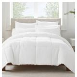 Serta Simply 3-Piece Clean Antimicrobial White Comforter Set, King