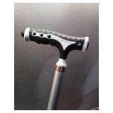 Hold 440 lbs Folding Canes with Seat Walking Stick Height Adjustment Cane Seat Capacity Frosted Handle with Magnetic Therapy Stone Massage Crutches Stool - Retail: $59