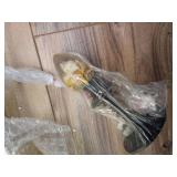 Fiore Hand Blown Art Glass Wall Decor with Floral Finial Centerpiece Yellow 14 in. Diameter - Retail: $54