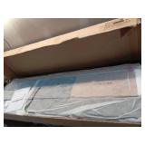 Gray Upholstered Square Tufted Platform Bed, No Box Spring Needed, Queen - Retail: $128