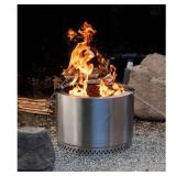 HotShot Smokeless 19.5  Round Portable Wood Burning Stainless Steel Fire Pit with Carry Bag - Retail: $99