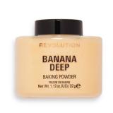 Revolution, Loose Baking Powder, Makeup Setting Powder, Long-Lasting Coverage, Mattifies & Reduces Shine, Banana Deep, 1.12 oz