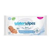 WaterWipes Sensitive+ Newborn & Baby Wipes, 3-In-1 Cleans, Cares, Protects, 99.9% Water, Unscented & Hypoallergenic, 60 Count
