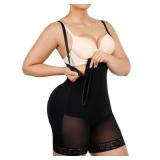 SHAPELLX Faja Body Shapers For Womens Tummy And Back Body Shaper Shorts Side Zipper Corset Open Shapewear Butt Lifter Fupa Control Shapewear (Black, XX-Large)
