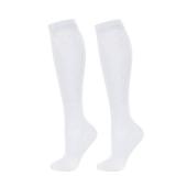 CONRAN KREMIX Compression Socks For Women White Wide Calf Sports Long Knee High Soothe Breathable Socks Women L/XL