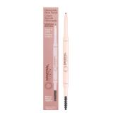 Mineral Fusion Retractable Brow Pencil (Medium Brown) - TZR 2025 Beauty Heroes Award Winner - Shape & Define Eyebrow with Blending Spoolie Brush - Velvety Smooth, Long-Lasting Color - Vegan Formula
