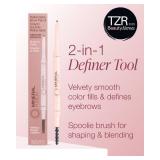Mineral Fusion Retractable Brow Pencil (Medium Brown) - TZR 2025 Beauty Heroes Award Winner - Shape & Define Eyebrow with Blending Spoolie Brush - Velvety Smooth, Long-Lasting Color - Vegan Formula