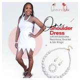 Luke and Lulu Adult Halloween Costumes Sold Separately- Orange Cavemen Fred Outfit - White Wilma Dress - Party Couple Dress