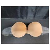 JOATEAY Adhesive Bra Strapless Sticky Push Up Reusable Invisible Lift Padded Non-Slip for Women Backless Dress Wedding Party(Pecan, Cup D)