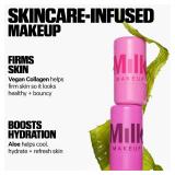 Milk Makeup Cooling Water Jelly Tint Long-Lasting Sheer Lip + Cheek Stain with Firming Vegan Collagen + Hydrating Aloe Transfer Proof, Buildable Lip Tint + Blush Burst (Poppy Pink), 0.17 oz