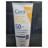 CeraVe 100% Mineral Sunscreen SPF 50 with Zinc Oxide & Titanium Dioxide, Hyaluronic Acid & Ceramides, Oil Free & Non-Greasy, Hydrating Mineral Sunscreen For Body, 5 oz