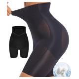 PRETTYWELL Shapewear Shorts for Women, High Waisted Tummy Control Thigh Slimmer, Seamless Body Shaper Shorts, Butter Lifter seamless Underwear Black