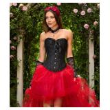 SZIVYSHI Corset Tops for Women, Bustier Shapewear Lingerie, Fashion Lace Waist Push Up Bodysuit Vest, Strapless Vintage Victorian Overbust Bodice for Night Out (Black,3XL)