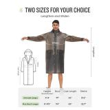 MOCOTONO Reusable Thicken EVA Rain Ponchos for Adults (1 Pack)- Extra Long Rain Jackets Raincoats for Men Women (Black,Plus Size see image)