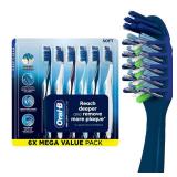 Oral-B Pro Clean Cross Action Toothbrushes, Deep Plaque Removal, 6 Count