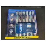 Oral-B Pro Clean Cross Action Toothbrushes, Deep Plaque Removal, 6 Count