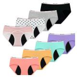 Mesachy Teens Girls Period Underwear Kids Period Panties Menstrual Leakproof Protective Underwear for Teens Cotton Briefs