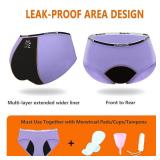 Mesachy Teens Girls Period Underwear Kids Period Panties Menstrual Leakproof Protective Underwear for Teens Cotton Briefs