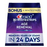 Crest 3D Whitestrips Age Renewal Teeth Whitening Kit, 24 Treatments (20 + 4 Bonus), Each with 1 Upper/1Lower, 48 Strips Crest 3DWhite Teeth Whitening Strips
