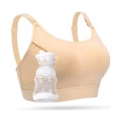 Hands Free Pumping Bra, Momcozy Adjustable Breast-Pumps Holding and Nursing Bra, Suitable for Breastfeeding-Pumps by Lansinoh, Philips Avent, Spectra, Evenflo and More(Skin,X-Large)