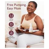 Hands Free Pumping Bra, Momcozy Adjustable Breast-Pumps Holding and Nursing Bra, Suitable for Breastfeeding-Pumps by Lansinoh, Philips Avent, Spectra, Evenflo and More(Skin,X-Large)