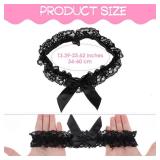 2PCS Lace Wedding Garter for Bride, Black Garter Belt with Bowknot, Sexy Thigh Garters for Women, Legthigh Garters Belt for Wedding, Party, Gifts for Women and Girls 13.39-23.62 Inches