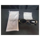 JiSoo Polarized Womens Sunglasses Hexagon Gold Sunglasses Women 90s Sun Glasses Vintage Shades for Rave,Black