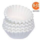 Amazon Basics Basket Coffee Filters for 8-12 Cup Coffee Makers, White, 200 Count