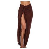 SHU-SHI Sarong Swimsuit Coverup for Women Pareo Long Beach Bathing Suit Wrap with Coconut Clip (One Size)
