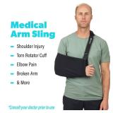 GoSports Arm Sling for Shoulder Injury, Elbow Injury, and Torn Rotator Cuff - Adjustable Shoulder Sling for Men & Women - Left & Right Arm Sling