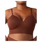 SHAPERMINT Bras for Women - Lingerie Bra, Bralettes for Women with Support, No Underwire Plus Size Bras for Women Chocolate, 3XL