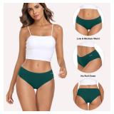 coskefy 6 Pack Womens Cotton Underwear Soft Breathable Low Rise Panties Ladies Cheeky Hipster, M