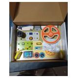 JGOBUB Montessori Toddler Toys - Baby Wooden Busy Board - Sensory Toys with Light Switch - Travel Toys for Educational Toddler Activities for Toddlers 1 2 3 4+ Year Old