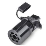 AutoSonic 7 Pin Blade to 4 Pin Flat Trailer Adapter | Female Trailer Connector Plug | 7 Way to 4 Way Converter | Flat Connection | Weatherproof Design