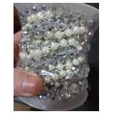 Yinder 11.8 ft Silver Bead Garland for Christmas Tree Pearl Garland 3 Layered Twisted Silver and White Beaded Garlands Plastic Chain String Strand for Christmas Tree Wall Party DIY Decoration