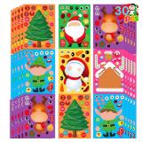 Joy Bang Christmas Stickers for Kids, 30 Sheets Make Santa Snowman Face Stickers Christmas Crafts for Kids Xmas Activities Games Xmas Party Favors Supplies Stocking Stuffers