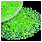 Briskbloom 2000PCS 5mm Resin Flatback Rhinestone, Peridot AB Color Flatback Jelly Resin Rhinestones for Mugs, Bottles, Tumblers, Craft Decoration, Loose Bling Glitter Diamond Stone