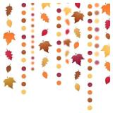Cheerland Fall Leaf Garlands Thanksgiving Party Decorations Maple Banner Backdrop Hanging Decor Streamer for Birthday Classroom Picnic Wedding Baby Shower Autumn Thanksgiving Harvest Party Supplies