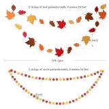 Cheerland Fall Leaf Garlands Thanksgiving Party Decorations Maple Banner Backdrop Hanging Decor Streamer for Birthday Classroom Picnic Wedding Baby Shower Autumn Thanksgiving Harvest Party Supplies