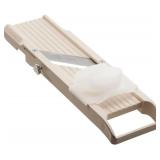 Benriner Mandoline Slicer with 4 Blades, Japanese Stainless Steel, BPA Free, 12.75 x 3.625-Inches, Beige