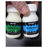 ARTME Glow in The Dark Paint Set of Green and Blue Colors (60ml/2oz each) Acrylic Paint Perfect for Art Painting, DIY Projects, Halloween Decorations
