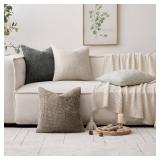 MIULEE Pack of 2 Couch Throw Pillow Covers 18x18 Inch Dark Gray Modern Boho Accent Decorative Pillow Covers Soft Chenille Farmhouse Cushion Covers for Home Decor Bed Sofa Living Room
