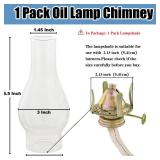 JIAOGEPENGYOU 2.13 Inch Base by 6.5 Inch Oil Lamp Chimney Replacement,Tall Kerosene Globe,Clear Oil Lamps Glass Globe,Hurricane Lamp Globes Shade Cover,Glass Chimney for Oil Lamps for Indoor Use