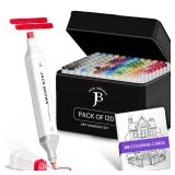 JACK BROWN 120 Colors Alcohol Markers Set with Fine & Chisel Dual Tip - Professional Art Markers for Adults & Kids, Perfect for Drawing, Sketching, Coloring & Animation - Includes Durable Marker Case