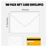 BULK Gift Card Envelopes 4 x 2.75 Mini Envelopes 120GSM Small Paper Business Gift Card Sleeves Bulk,Tiny Little Greeting Card Envelope Pockets for Invitation (White)