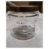 Datttcc Glass Jars,Set of 2 Glass Food Storage Containers with Wooden Lids,Clear Glass Canister Sets for Sugar,Tea,Coffee,Snack,Spice,Herbs(33 oz/ 1000 ml)