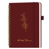 Undated Weekly Planner, Weekly To Do List Notebook with Goal & Habit Tracker Organizer, A5 Weekly Planner Notebook with Spiral Binding, 6.1 x 8.2 - Burgundy