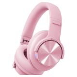Picun B8 Headphones Wireless Bluetooth, 120H Bluetooth Headphone Over Ear with 3EQ Music Modes, Hands-Free Calls, Deep Bass Headphones for Travel Home Office Cellphone PC (Pink)