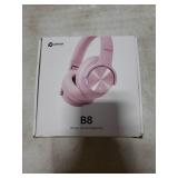 Picun B8 Headphones Wireless Bluetooth, 120H Bluetooth Headphone Over Ear with 3EQ Music Modes, Hands-Free Calls, Deep Bass Headphones for Travel Home Office Cellphone PC (Pink)